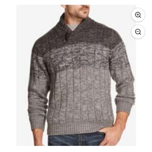 Weatherproof Vintage Ombre Gray Thick Knit Pullover Sweater Men's M